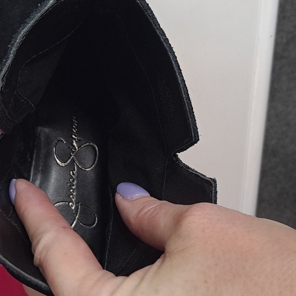 Jessica Simpson Delaine Black Suede Ankle Boots with Round Toe & Zipper Closure - Picture 6 of 7